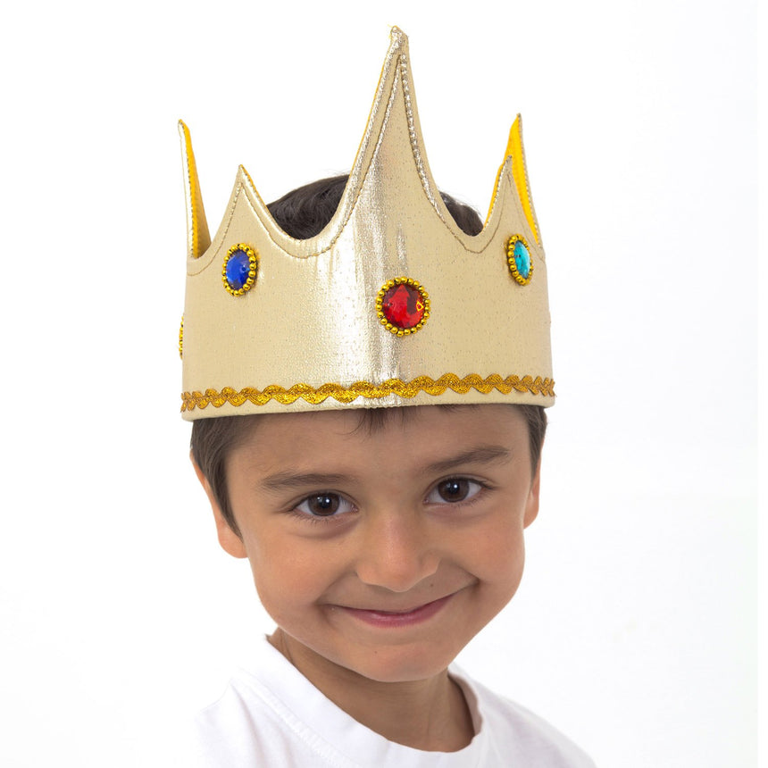 Sparkling Gold Kings Crown - Kids Fancy Dress - Slimy Toad