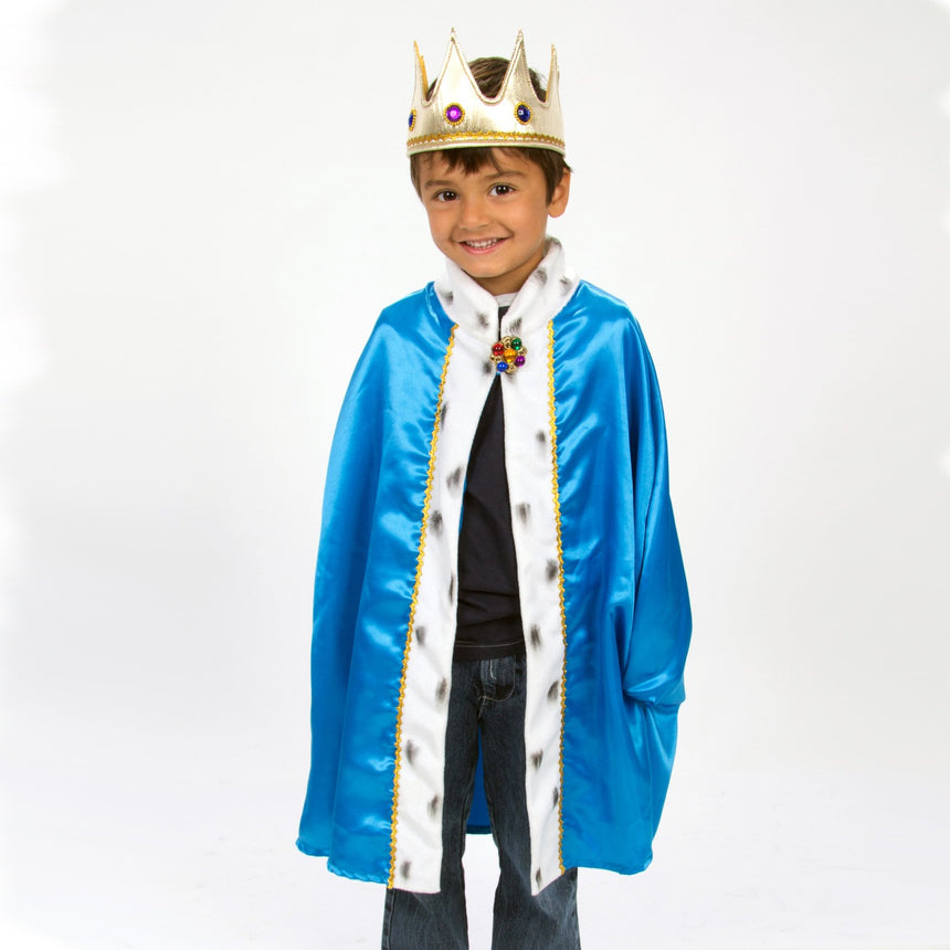 King Cape and Crown Fancy Dress Costume - Slim Toad