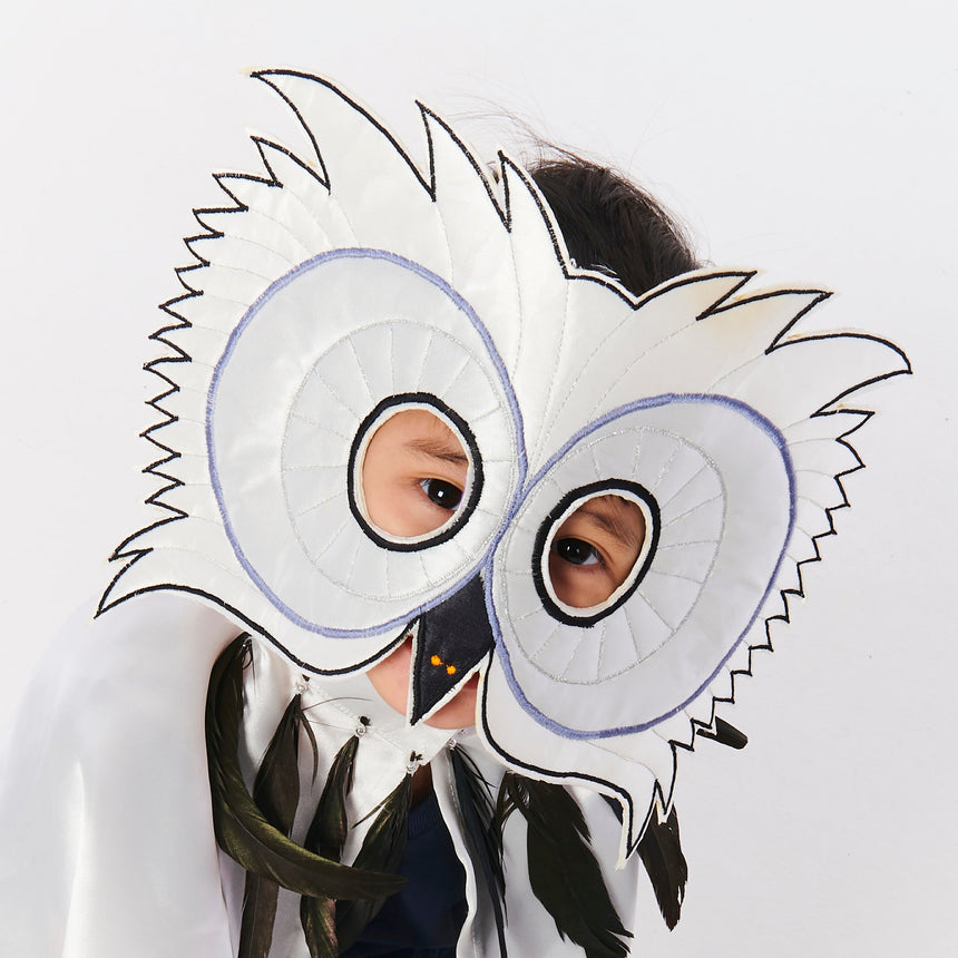 Slimy Toad - Luxury Snowy Owl Costume for Kids - Mask detail