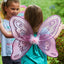 Pink Glitter Fairy Wings and Wand Fancy Dress Set - Child Playing