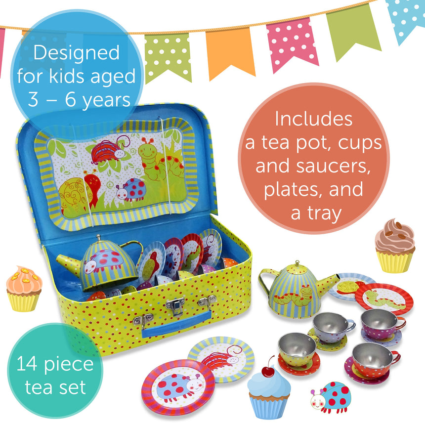Wiggly Bug Tea Set and Carry Case - Product Features